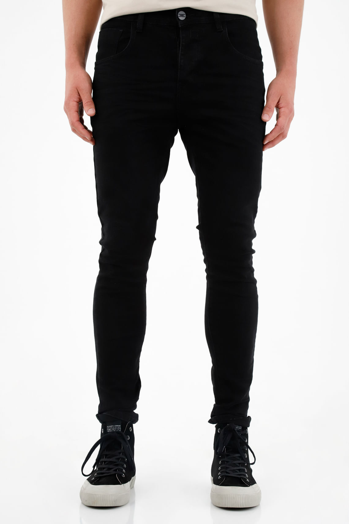 Jean negro super skinny para hombre