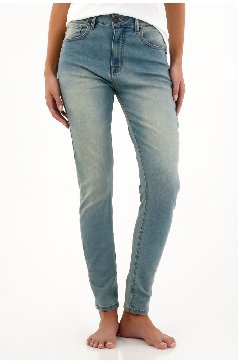 Jean Jegging azul lavado claro para mujer