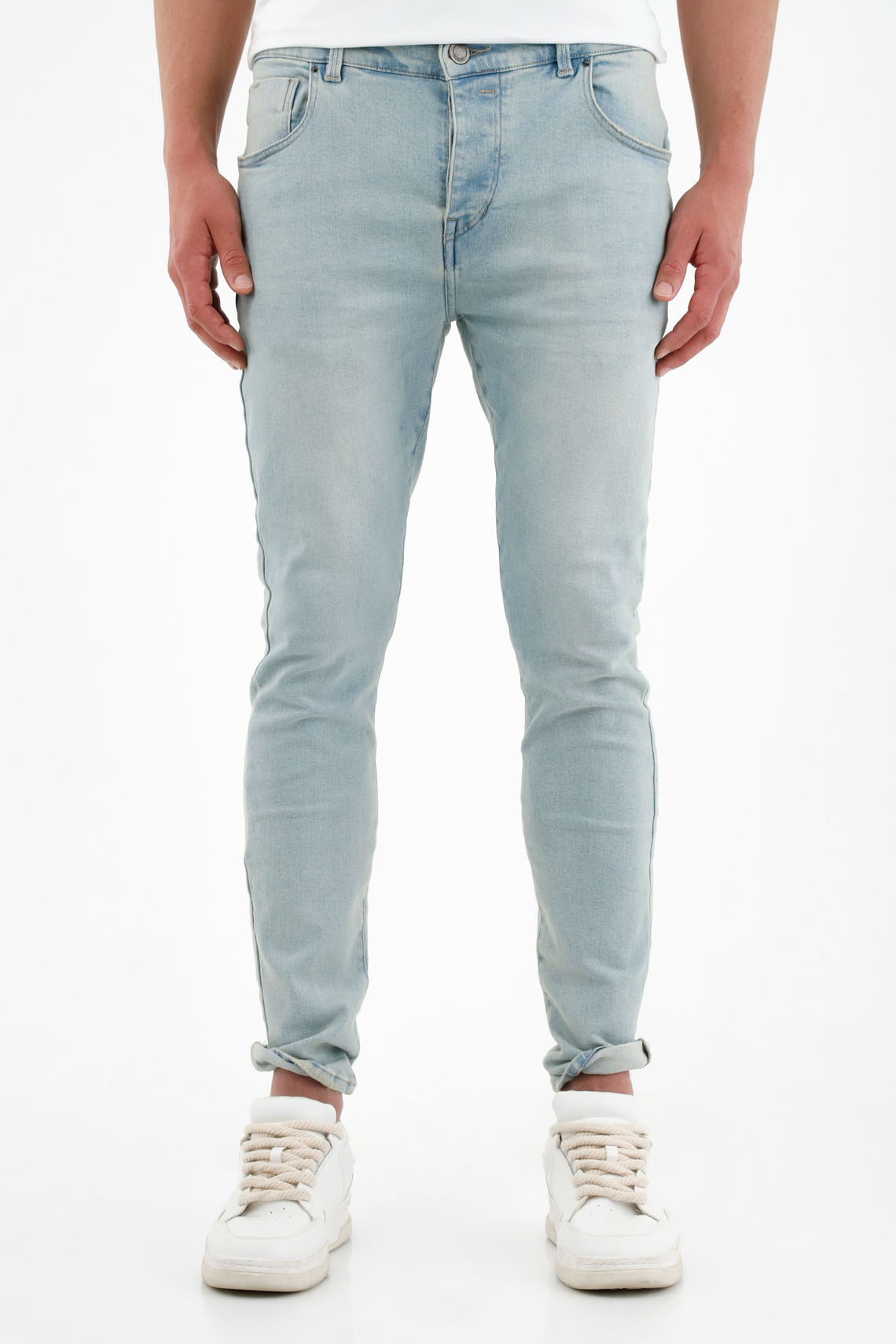 Jean Skinny cinco bolsillos azul para hombre