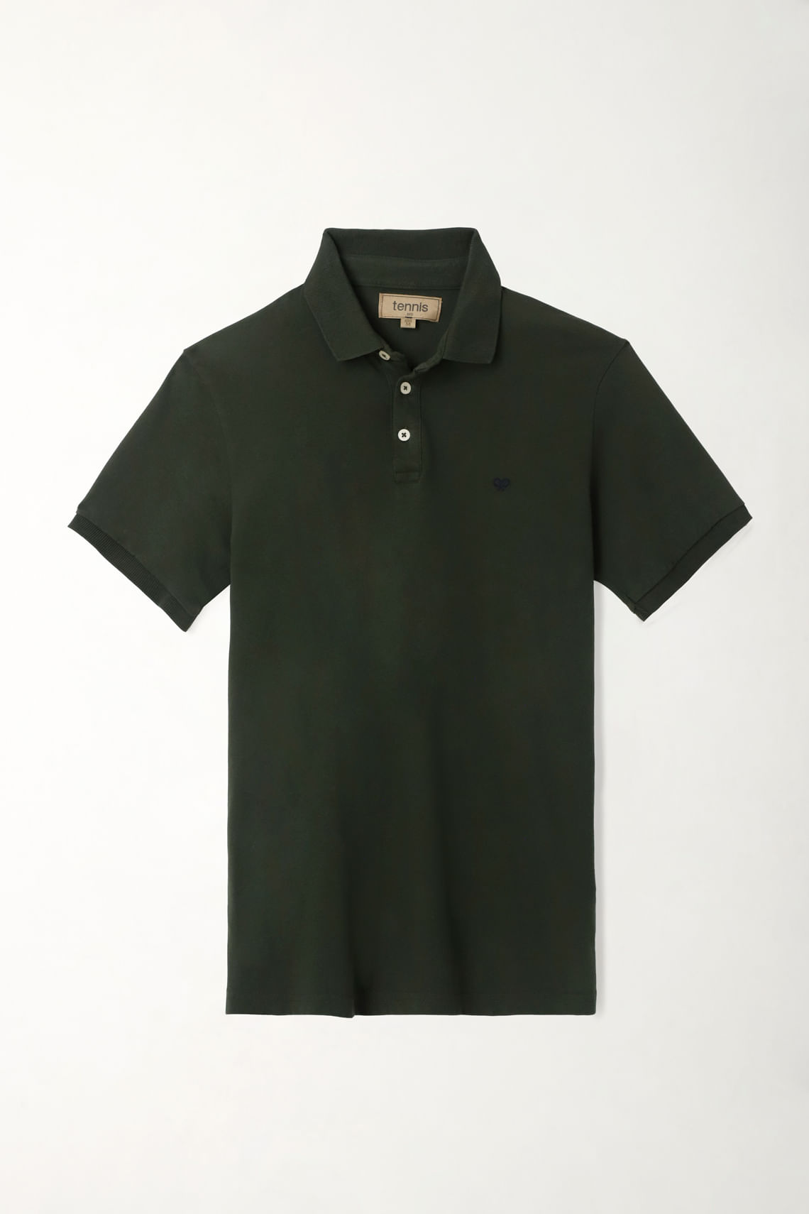 Polo verde cuello tejido para hombre