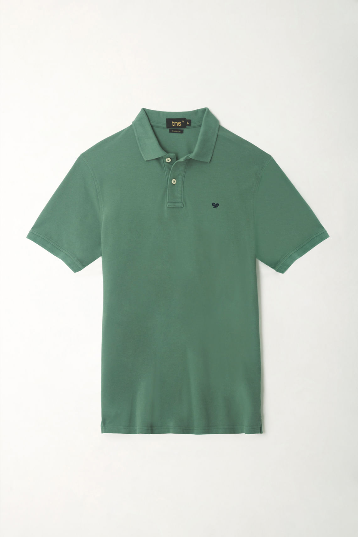 Polo verde con raqueta multicolor para hombre