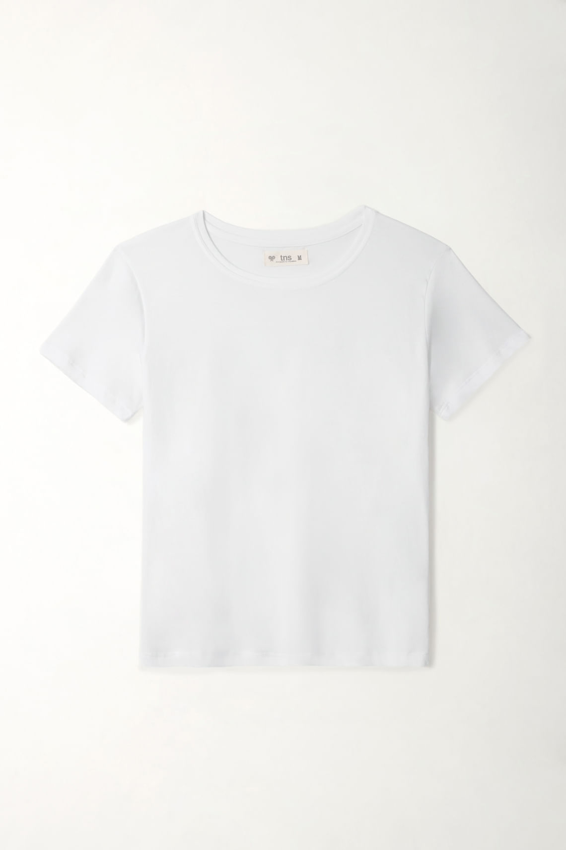 Camiseta blanca cuello redondo para mujer