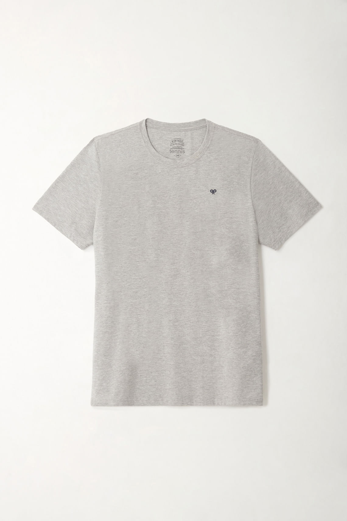 Camiseta gris cuello redondo para hombre
