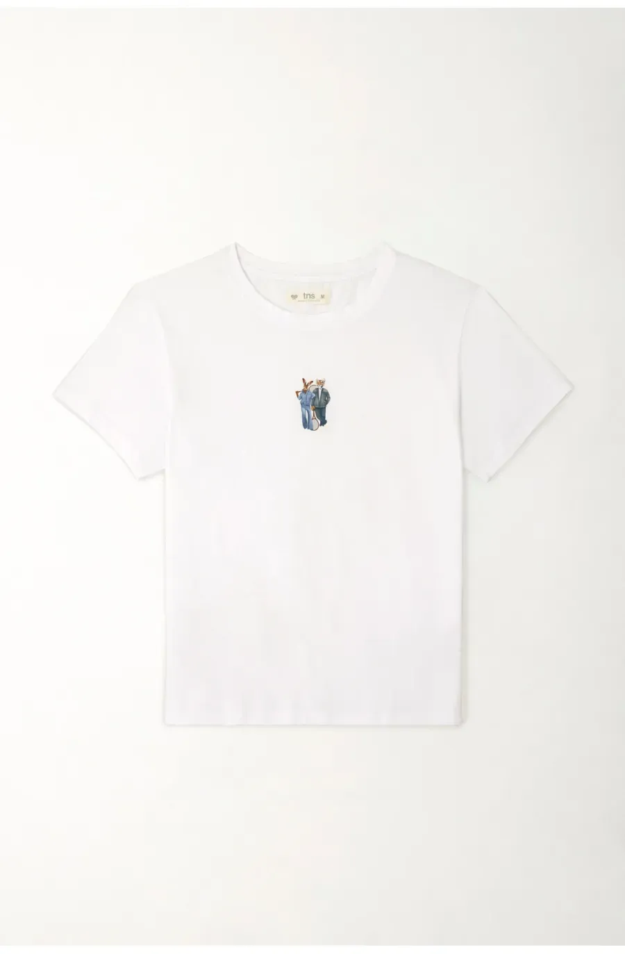 Camiseta básica estampada blanca para mujer