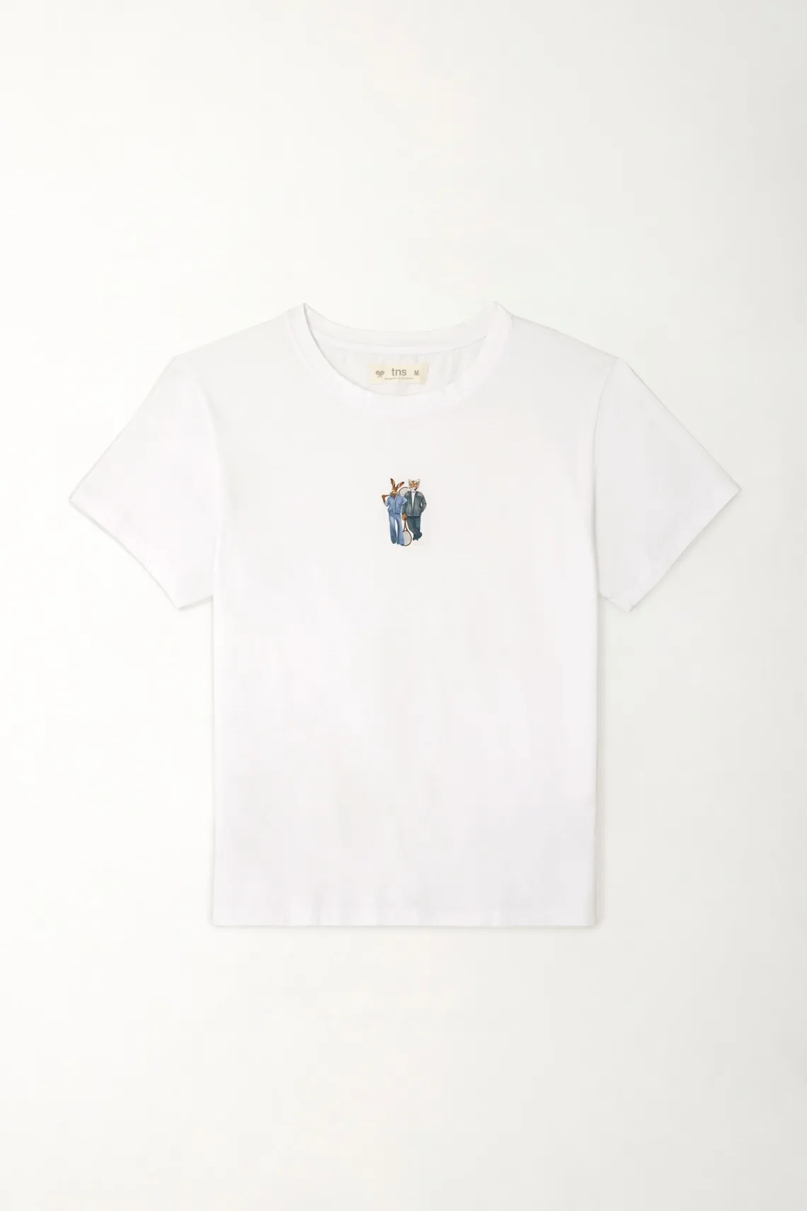 Camiseta básica estampada blanca para mujer