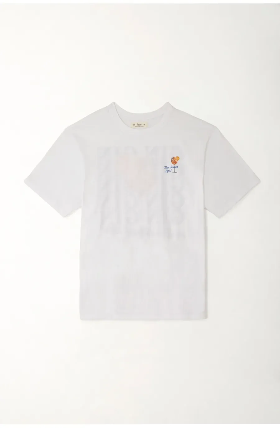 Camiseta oversized estampada blanca para mujer