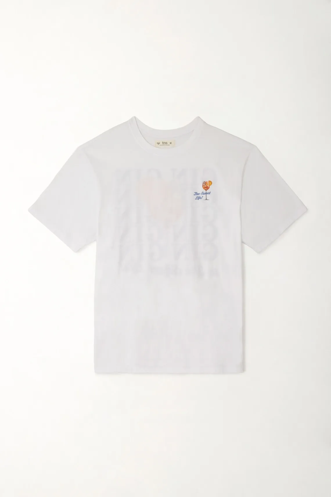 Camiseta oversized estampada blanca para mujer