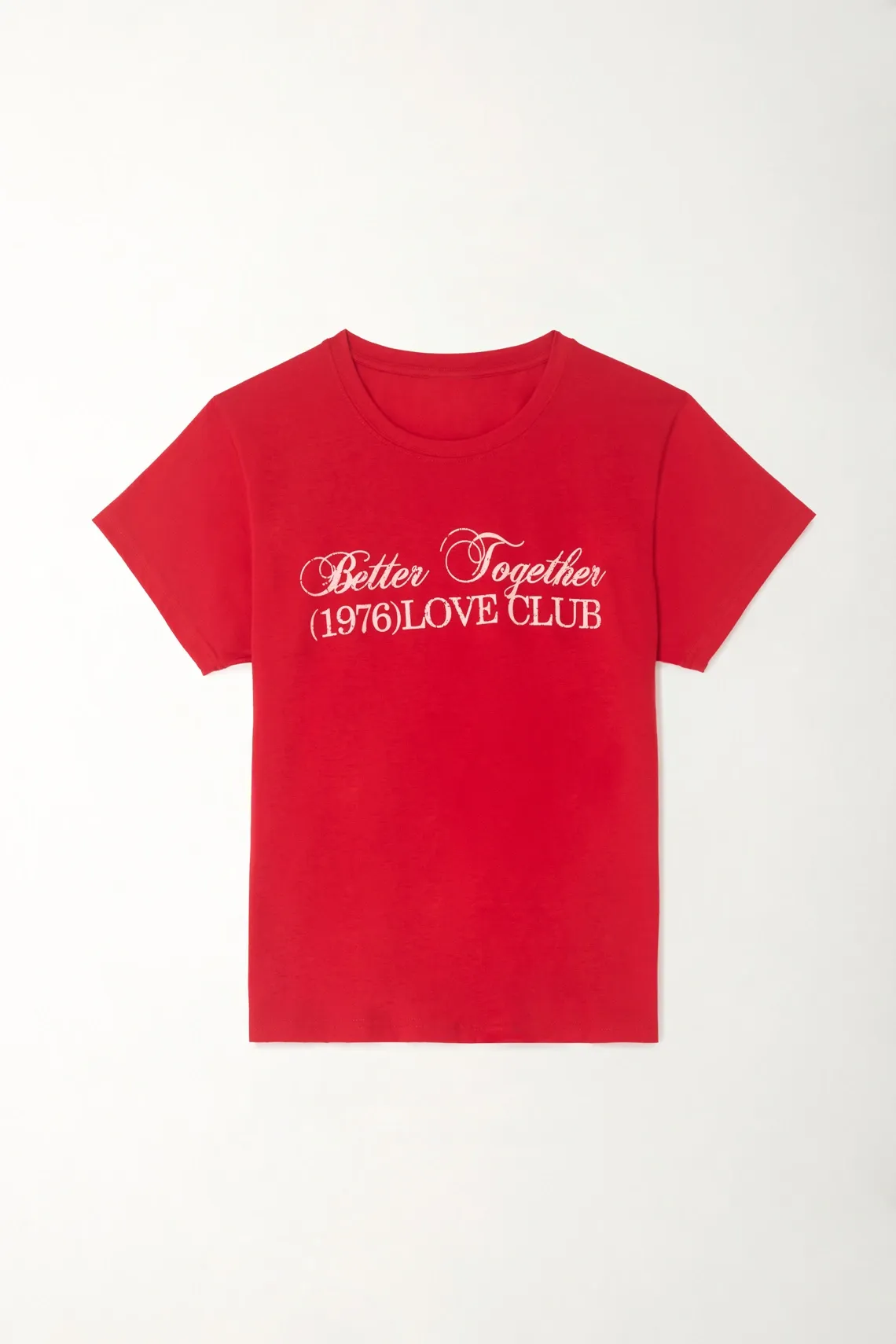 Camiseta básica manga corta roja para mujer
