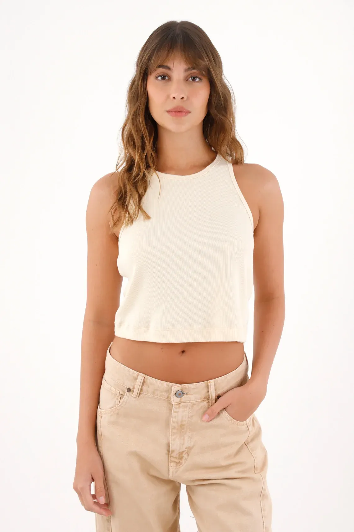 Camiseta tipo crop para mujer