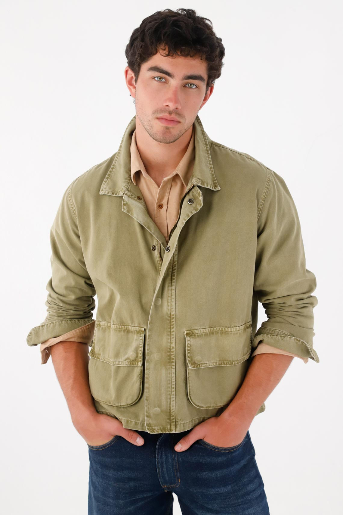 Chaqueta verde para hombre