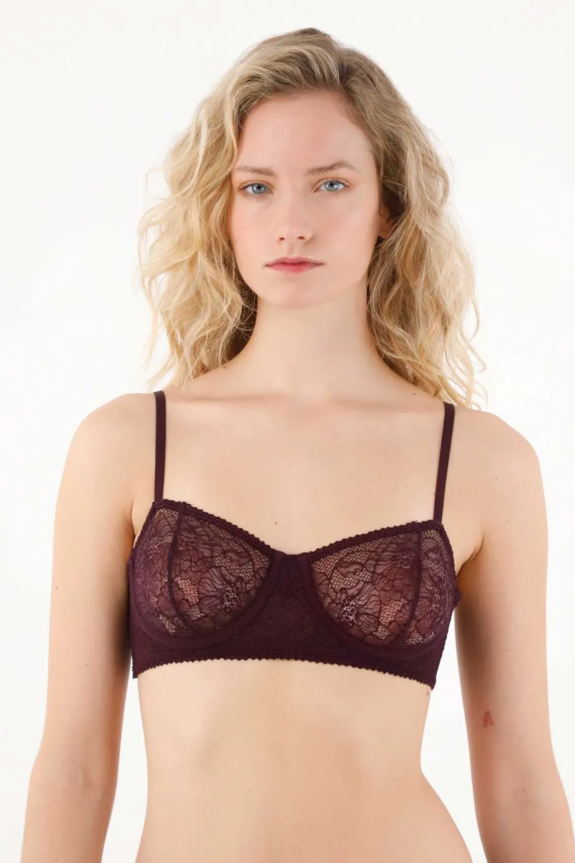 Top de encaje rojo para mujer