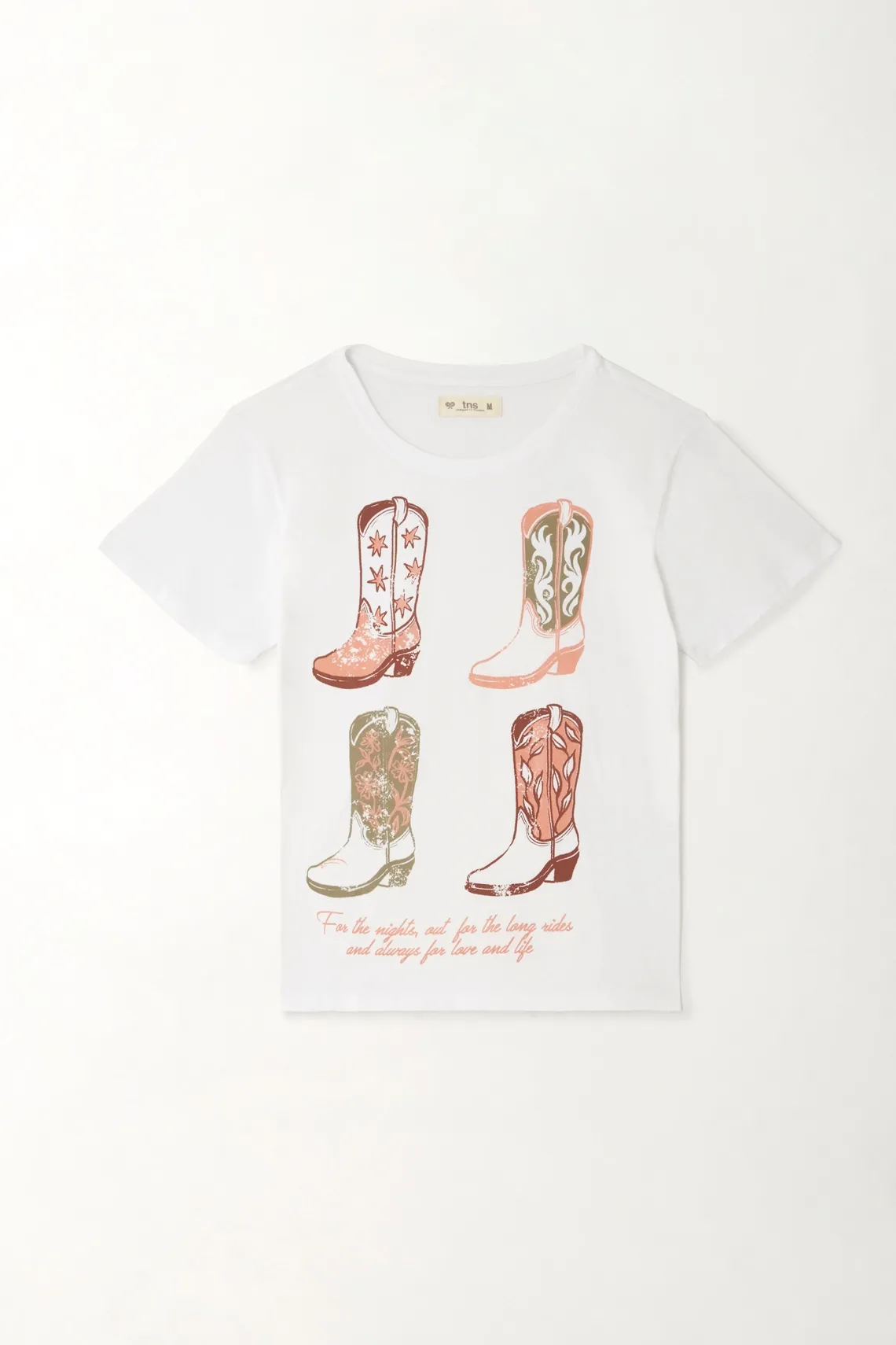 Camiseta cuello redondo blanca para mujer