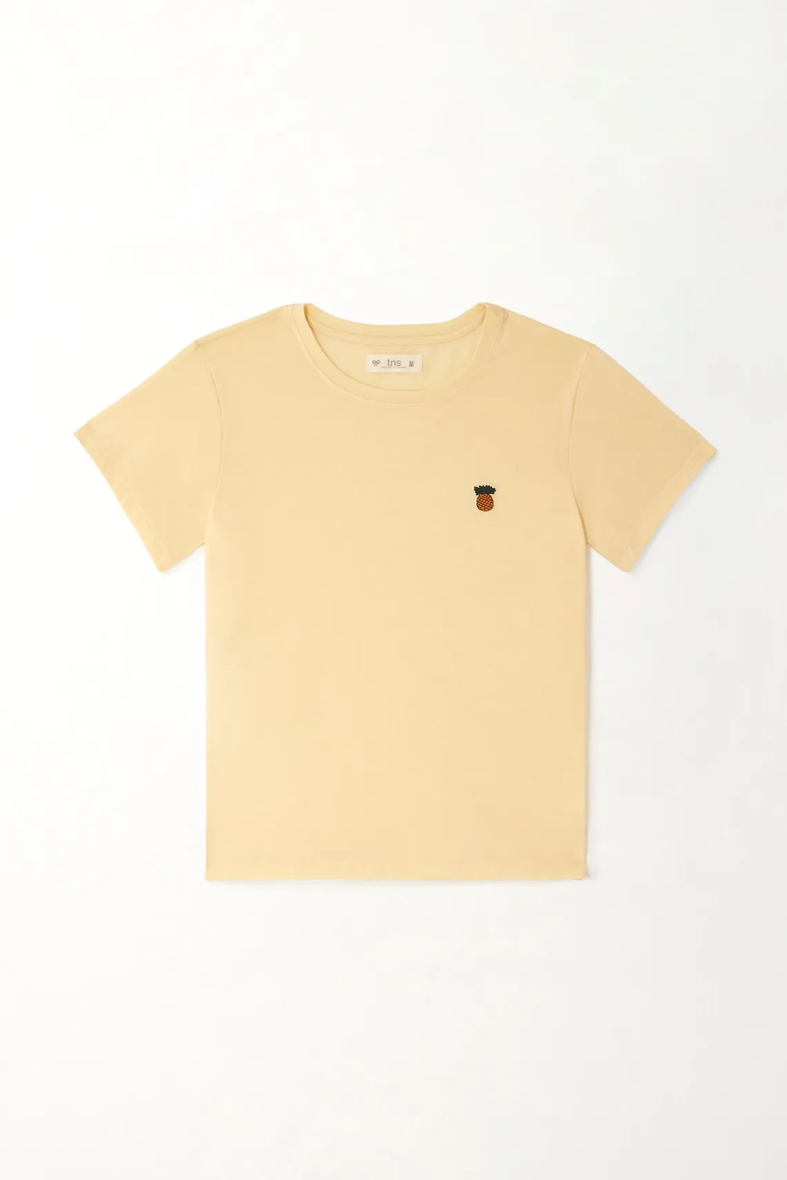 Camiseta cuello redondo crudo para mujer