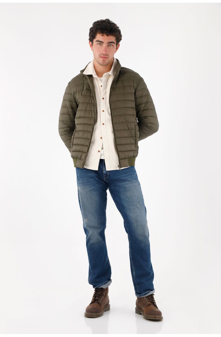 Chaqueta acolchada verde para hombre