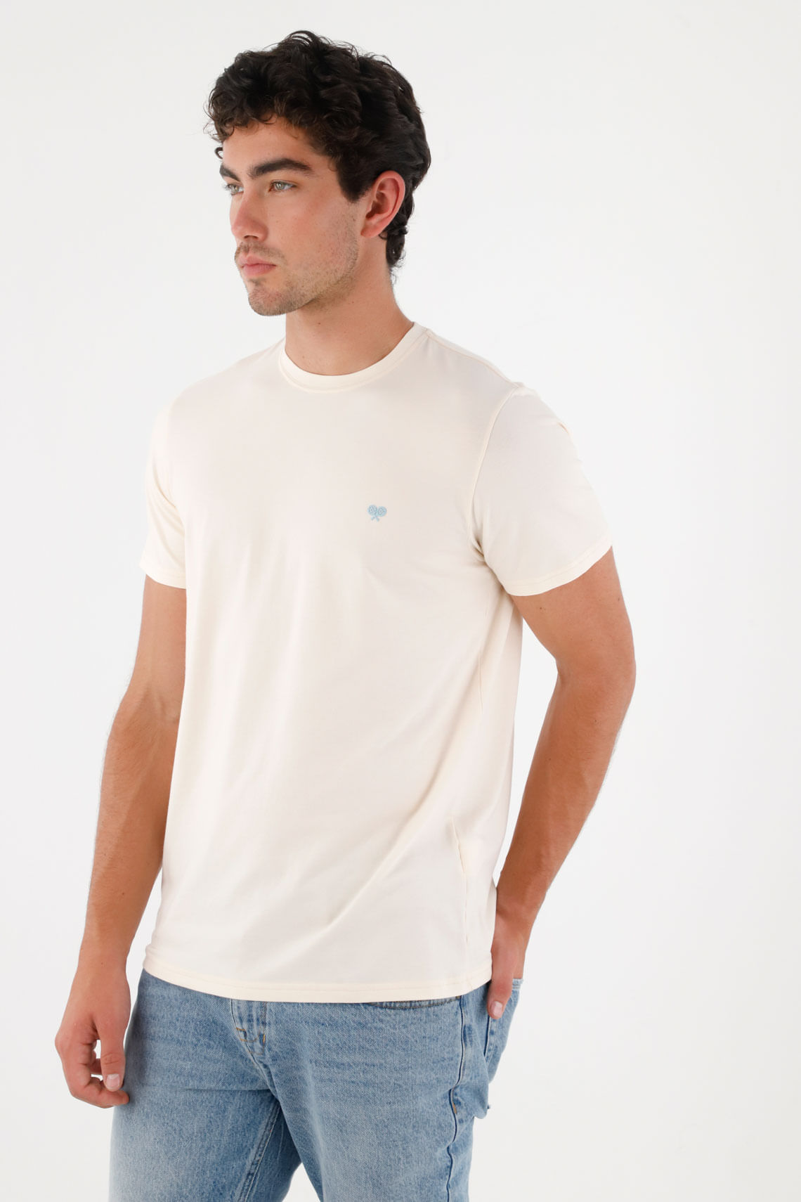 Camiseta con mini raqueta naranja para hombre