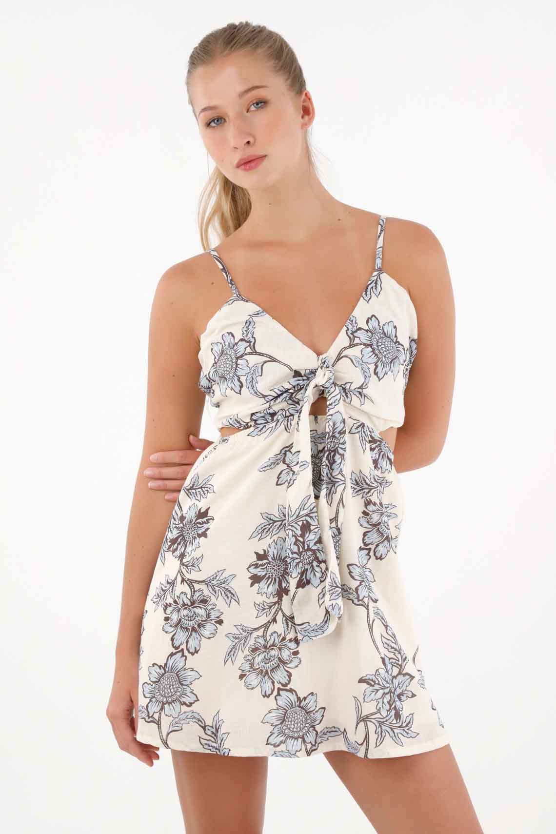 Vestido corto estampado para mujer