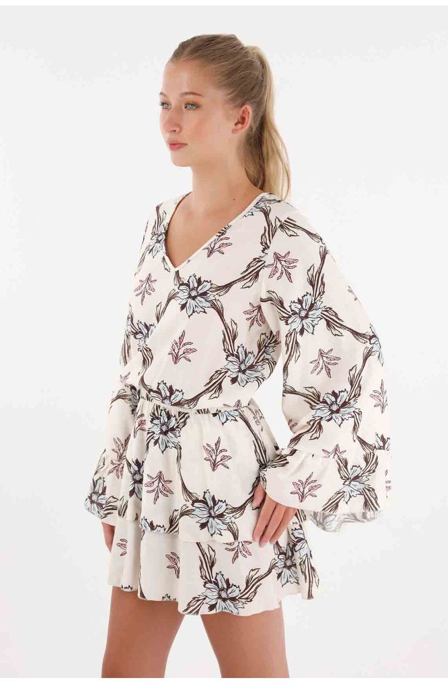 Vestido floral con bolero para mujer