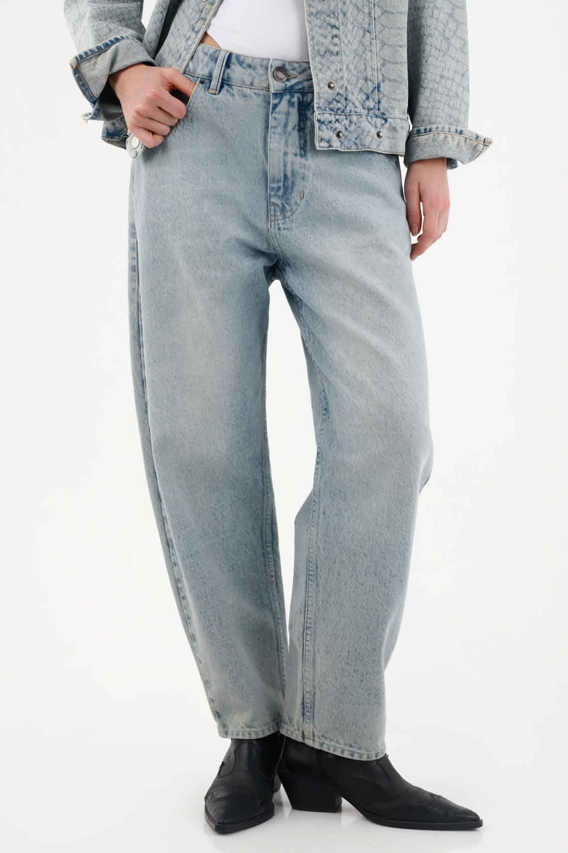 Jean Mom fit de tiro alto para mujer