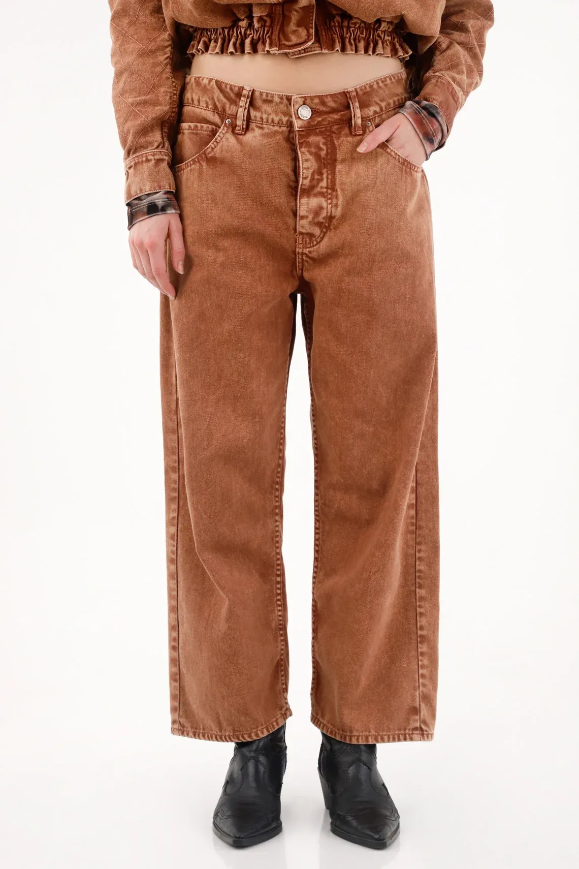 Jean Recto crudo para mujer