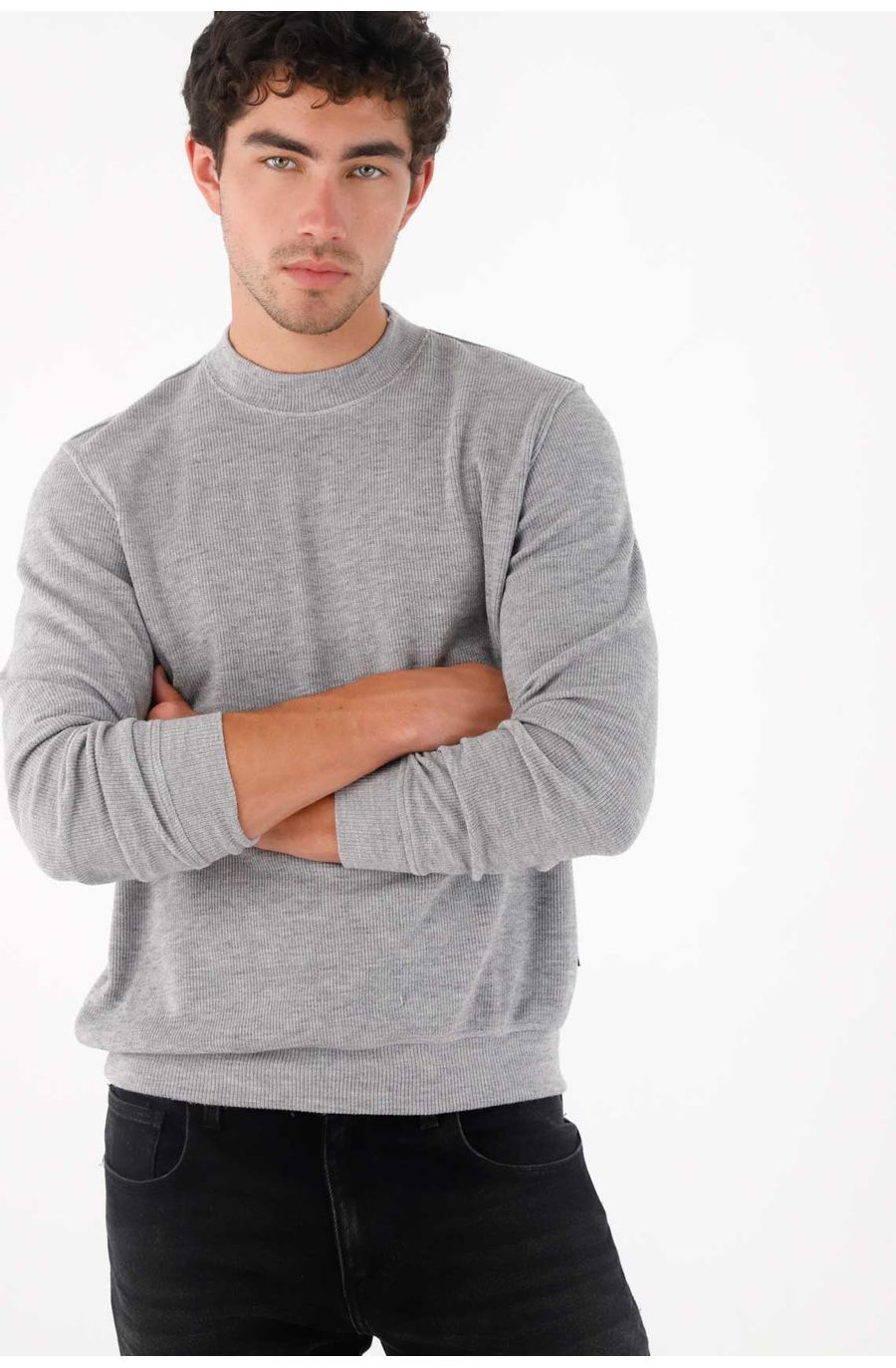 Buzo cerrado gris para hombre