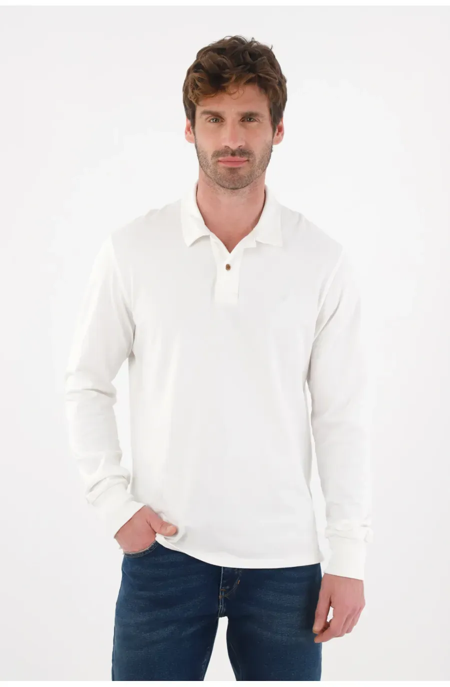 Camiseta manga larga crudo para hombre