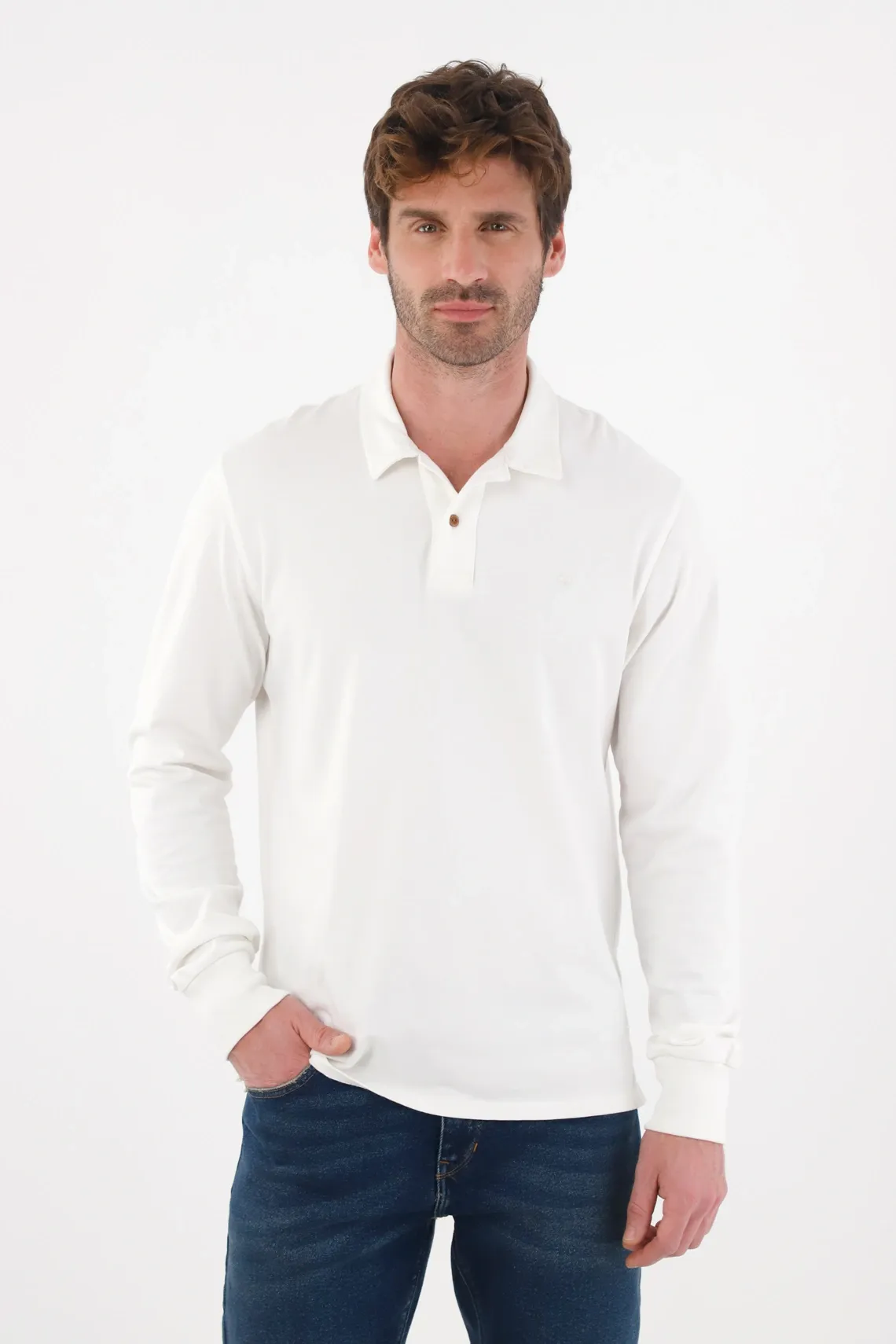 Camiseta manga larga crudo para hombre