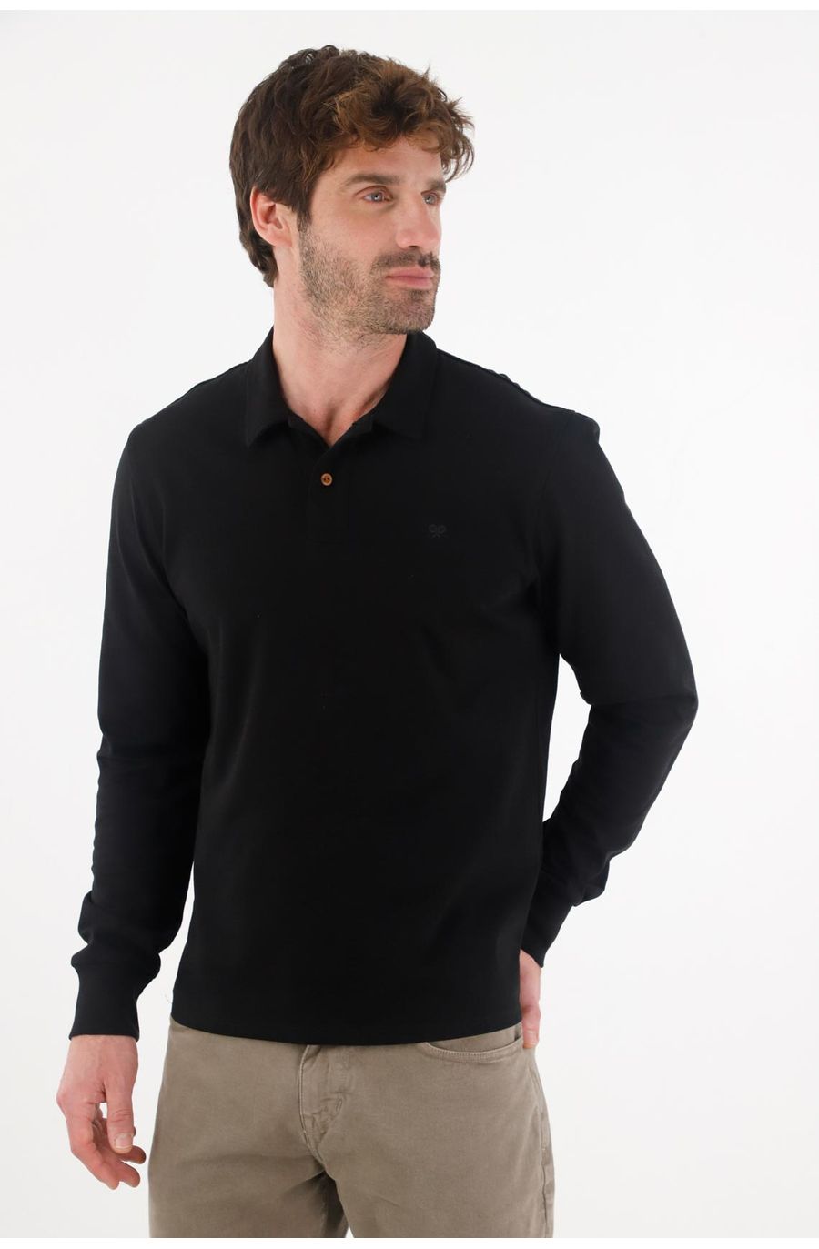 Camiseta manga larga negra para hombre
