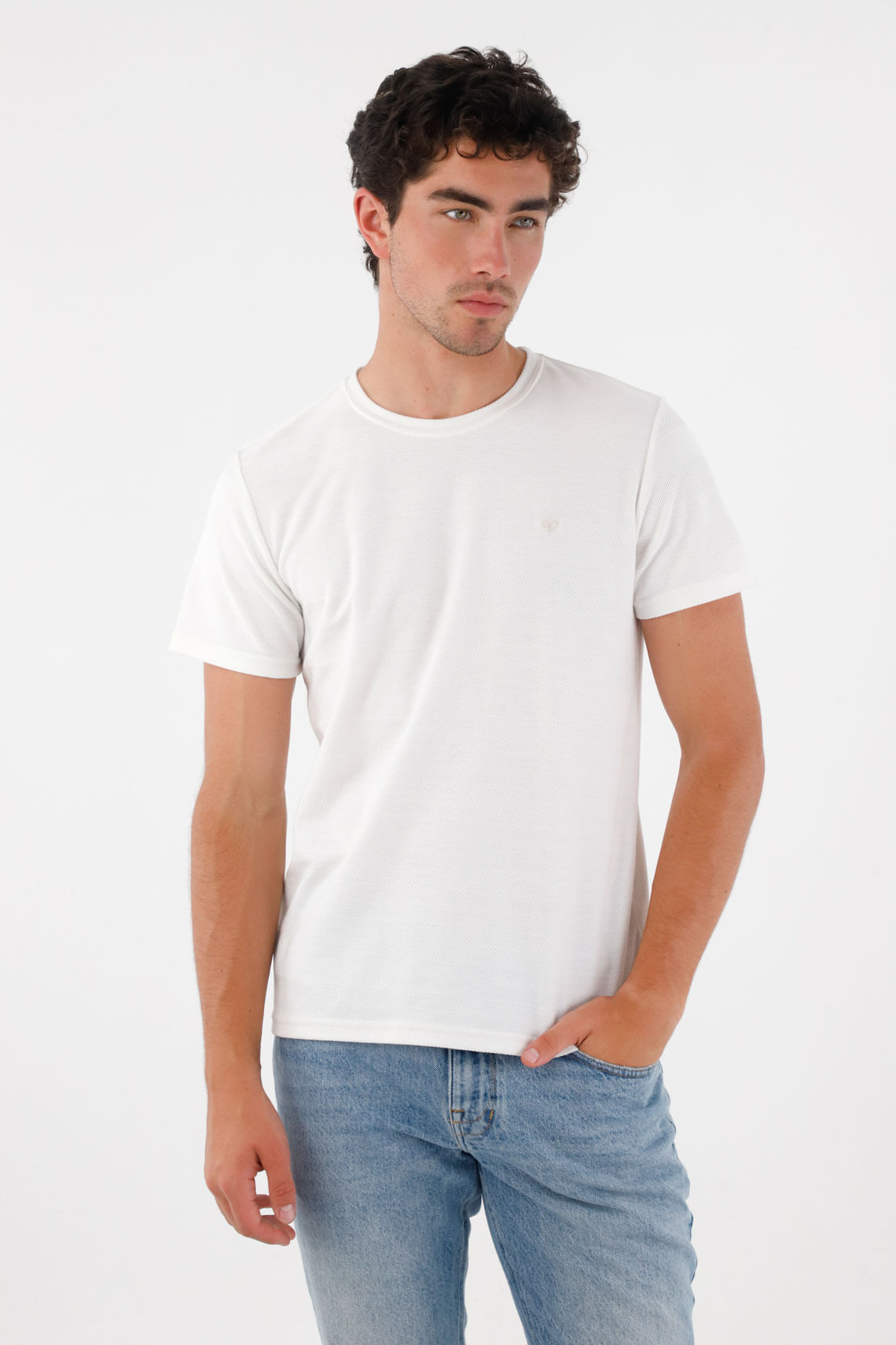 Camiseta básica con raqueta crudo para hombre