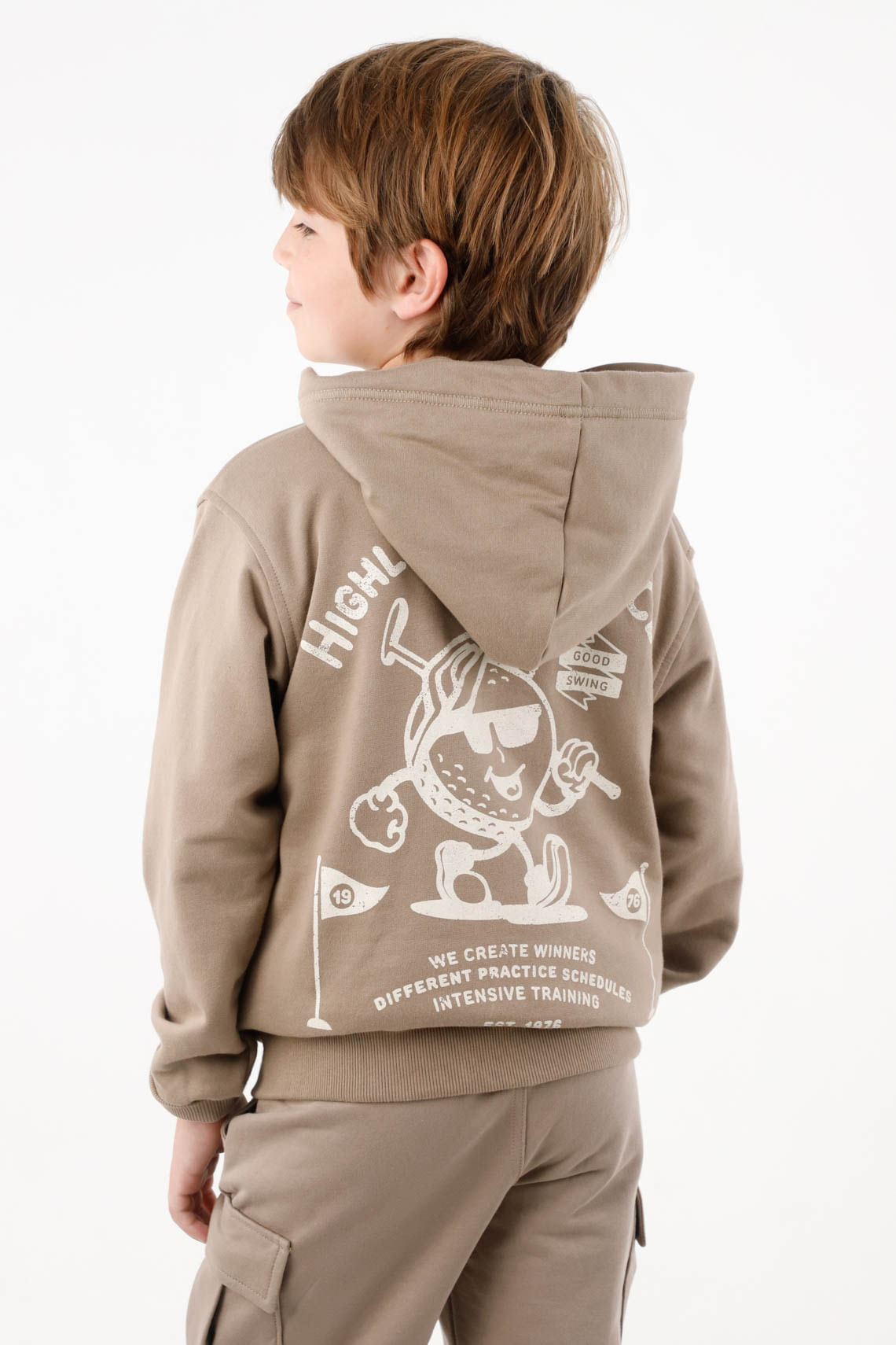 Buzo con capucha gris para niño