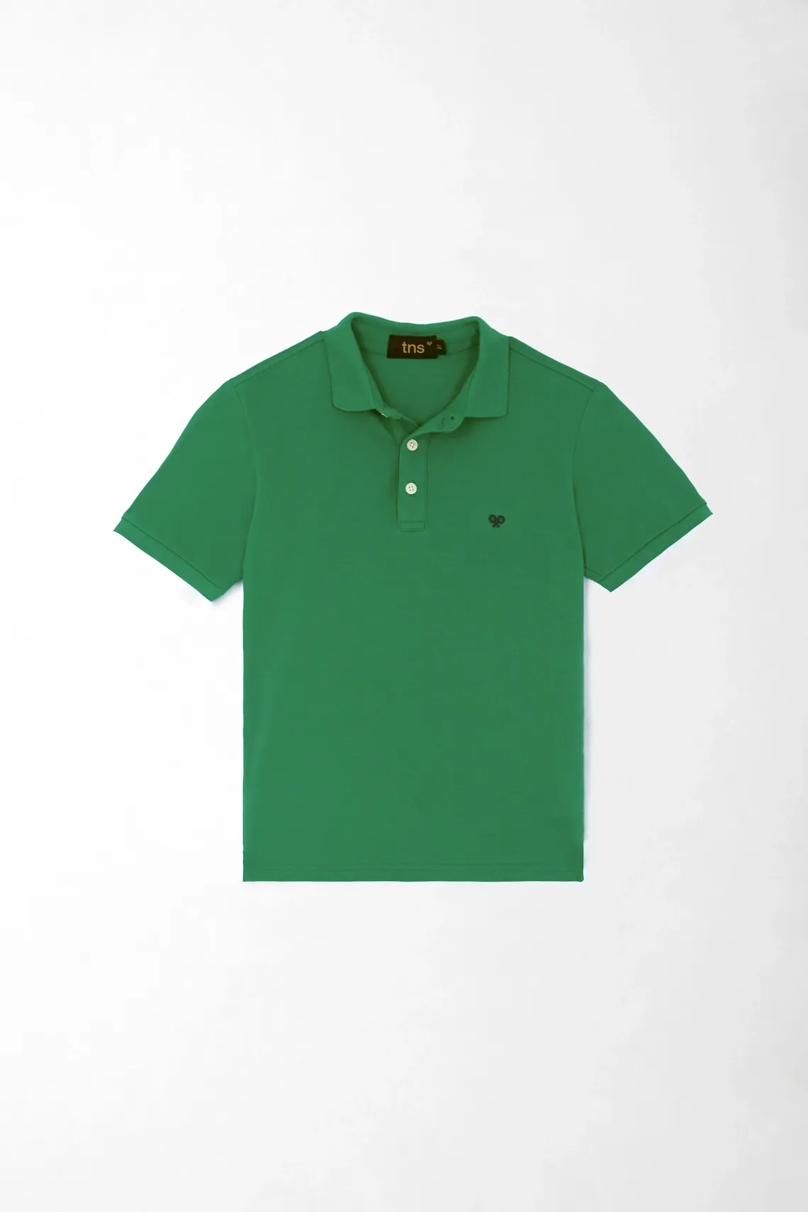 Polo con raqueta bordada verde para niño