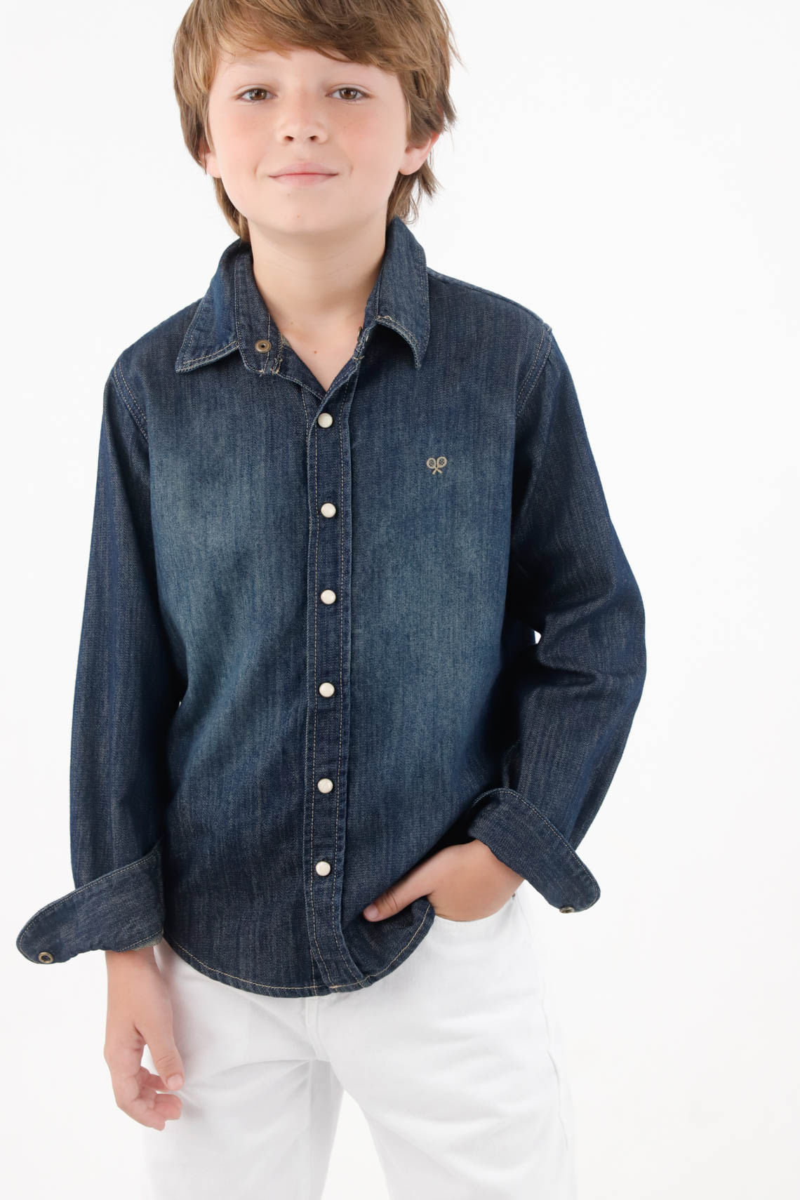 Camisa clásica manga larga para niño