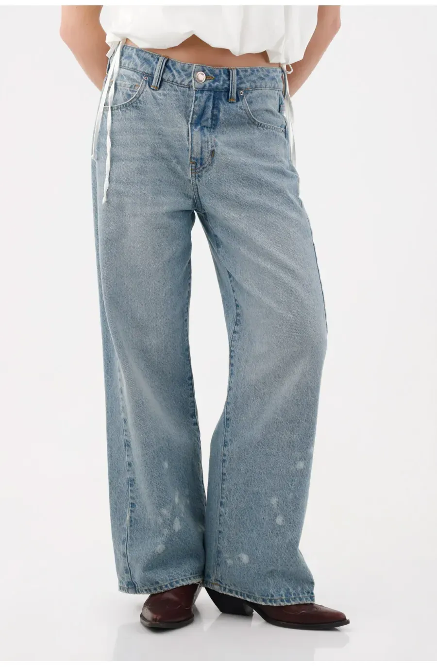 Jean Wide Leg con efecto en bota para mujer