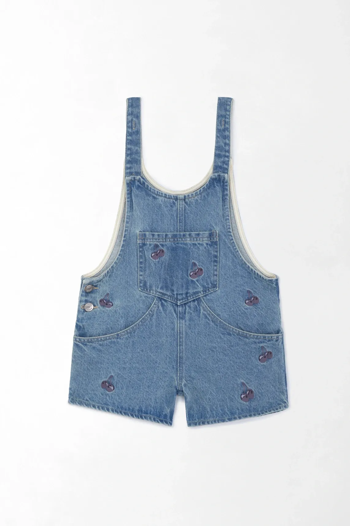 Overall con bordado azul para niña