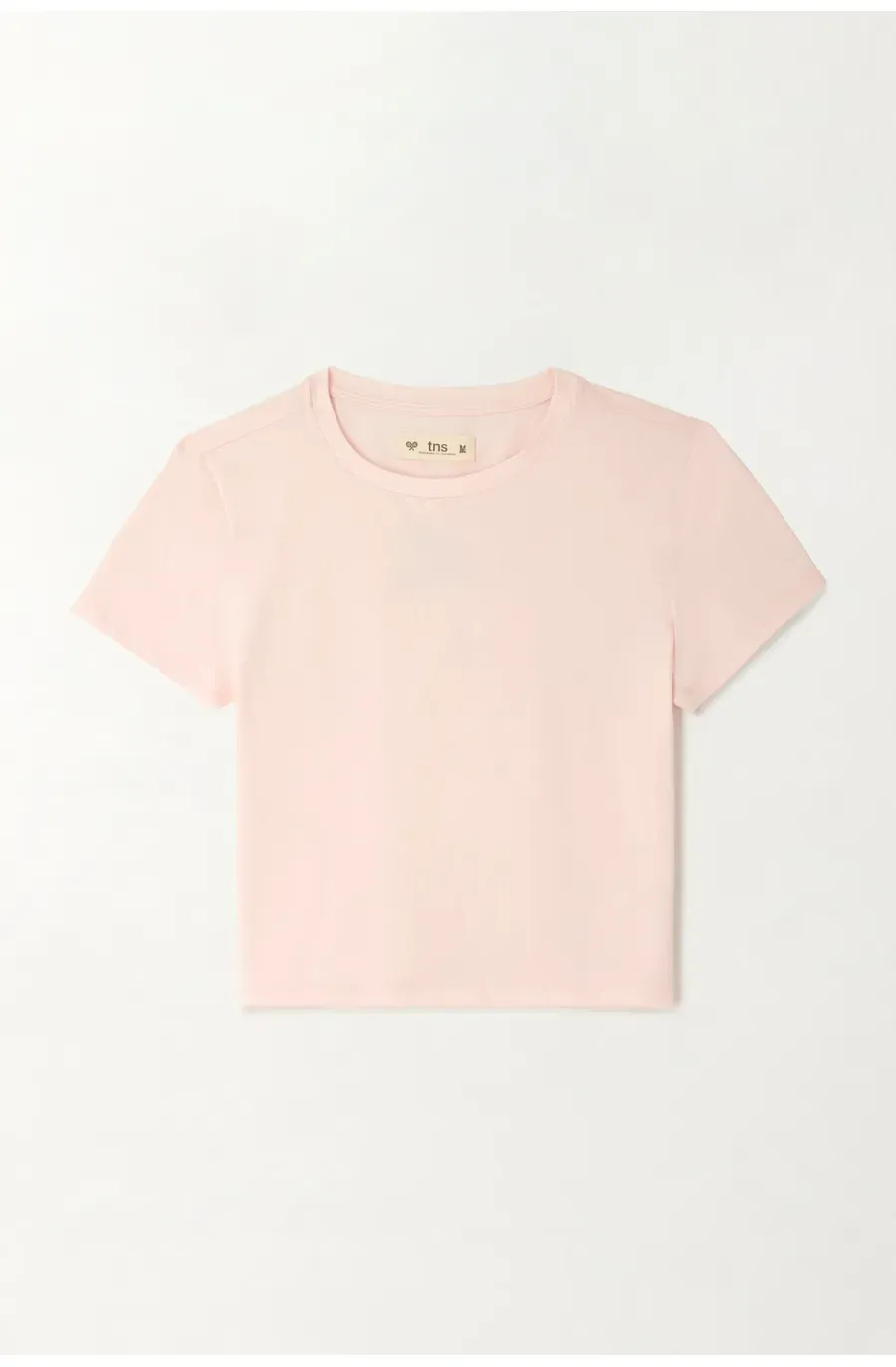 Camiseta crop ajustada rosada para mujer