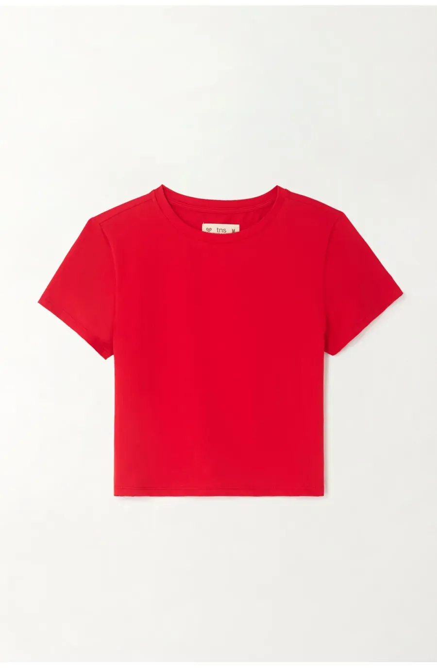 Camiseta crop ajustada roja para mujer