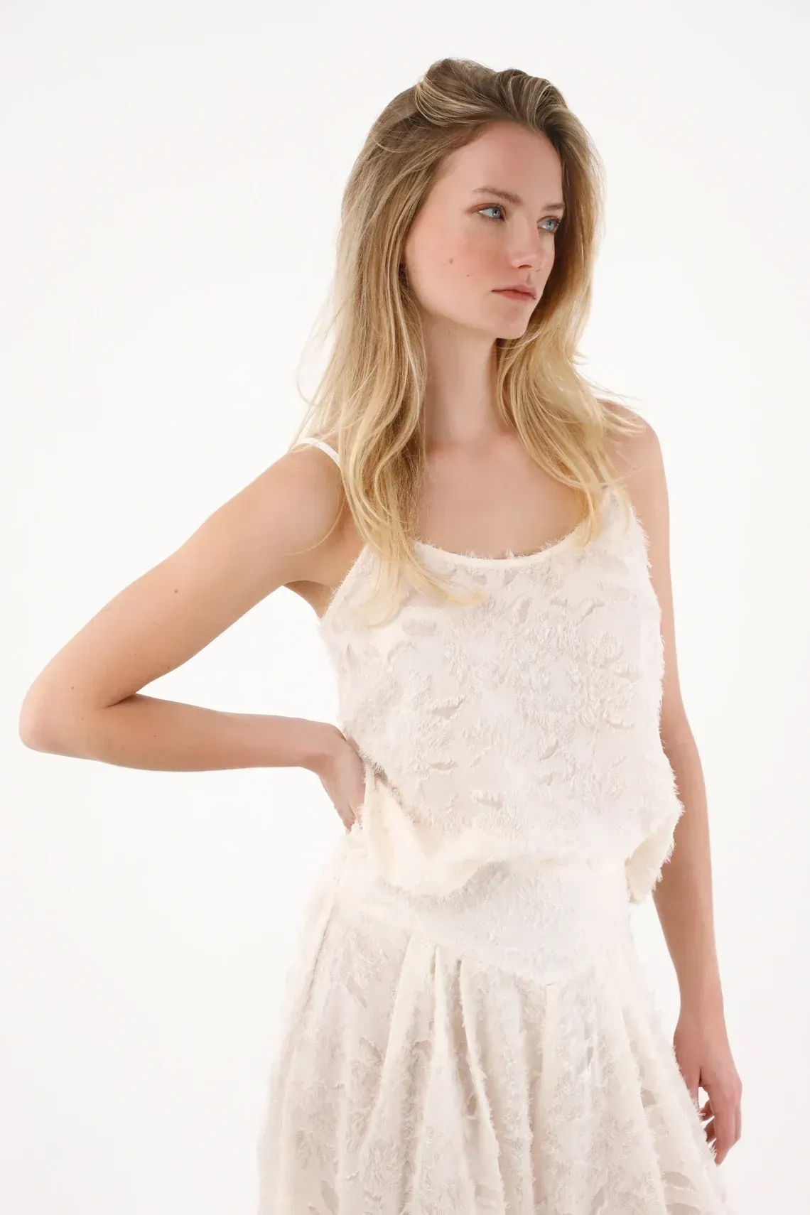 Camisa de tiras crudo para mujer