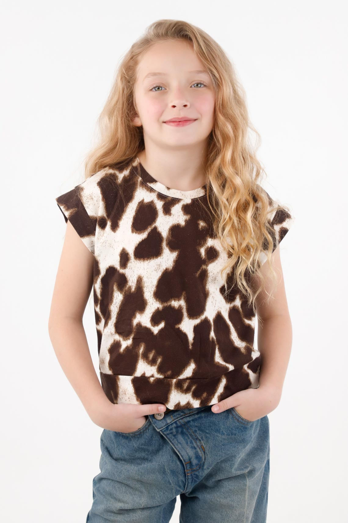 Camiseta de animal print para niña
