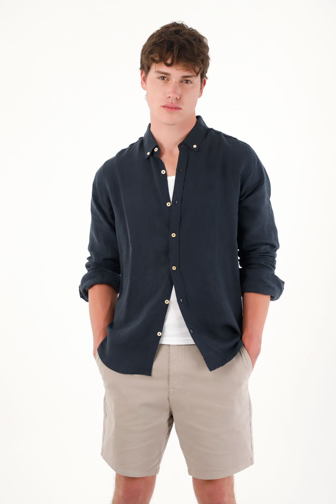 Bermuda tipo chino gris para hombre