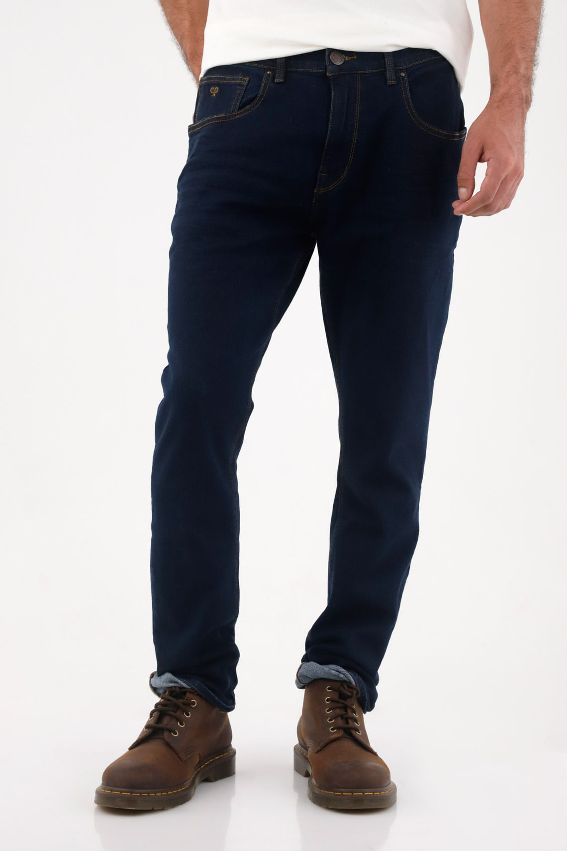 Jean Nudy cinco bolsillos azul para hombre