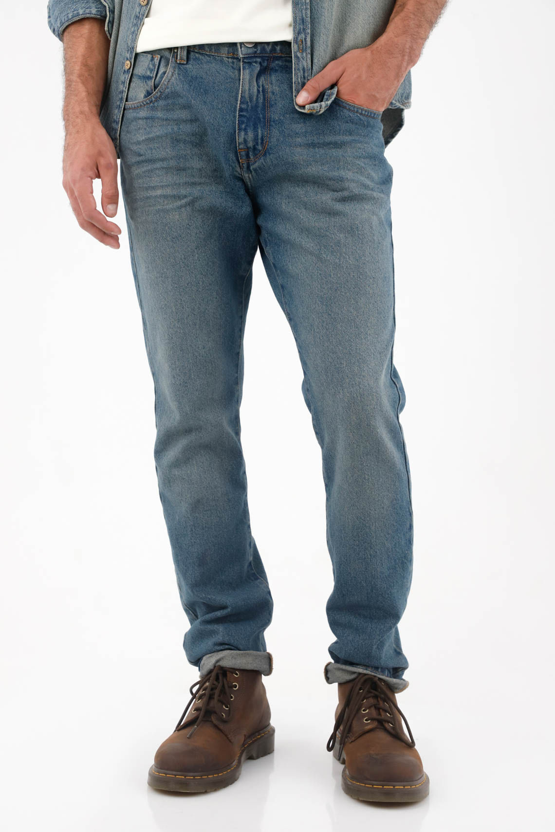Jean Straight vintage azul para hombre
