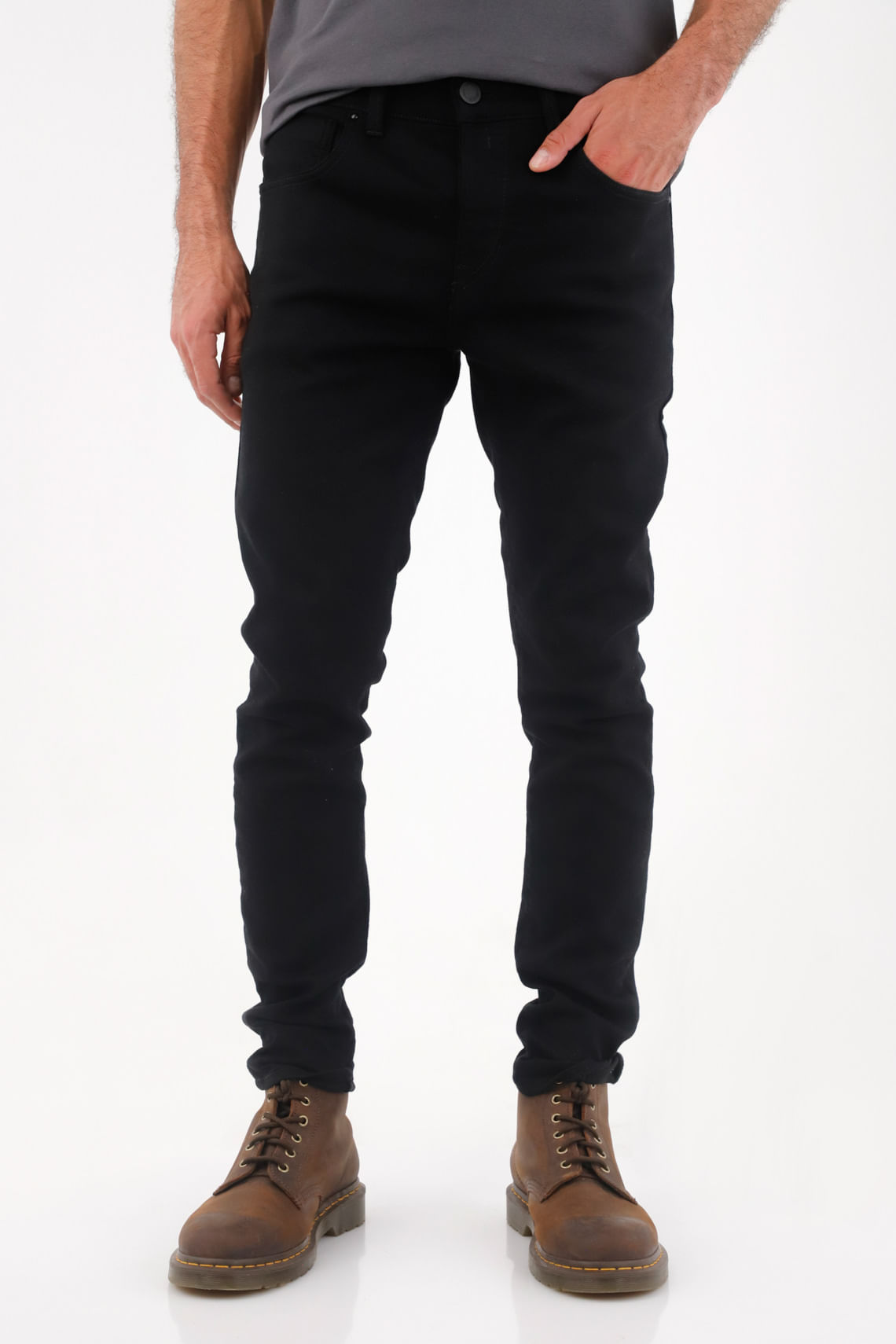 Jean Super Skinny negro para hombre