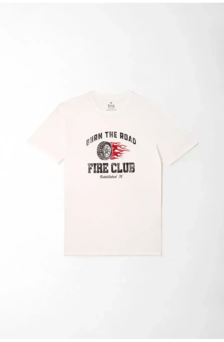Camiseta para hombre algodón blanco fit regular con gráfico