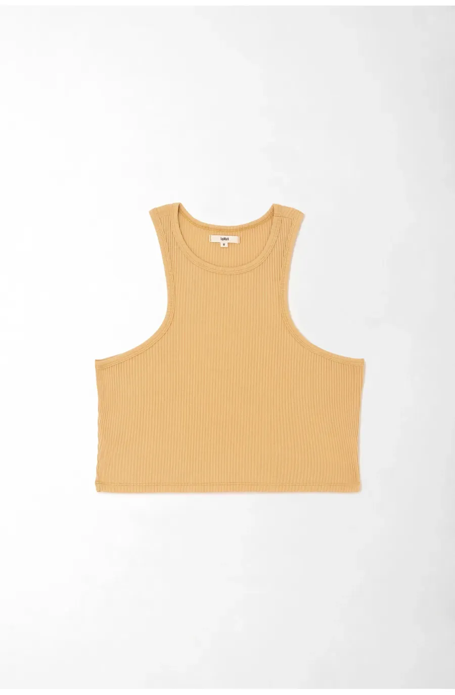 Camiseta tipo crop top en rib  para mujer