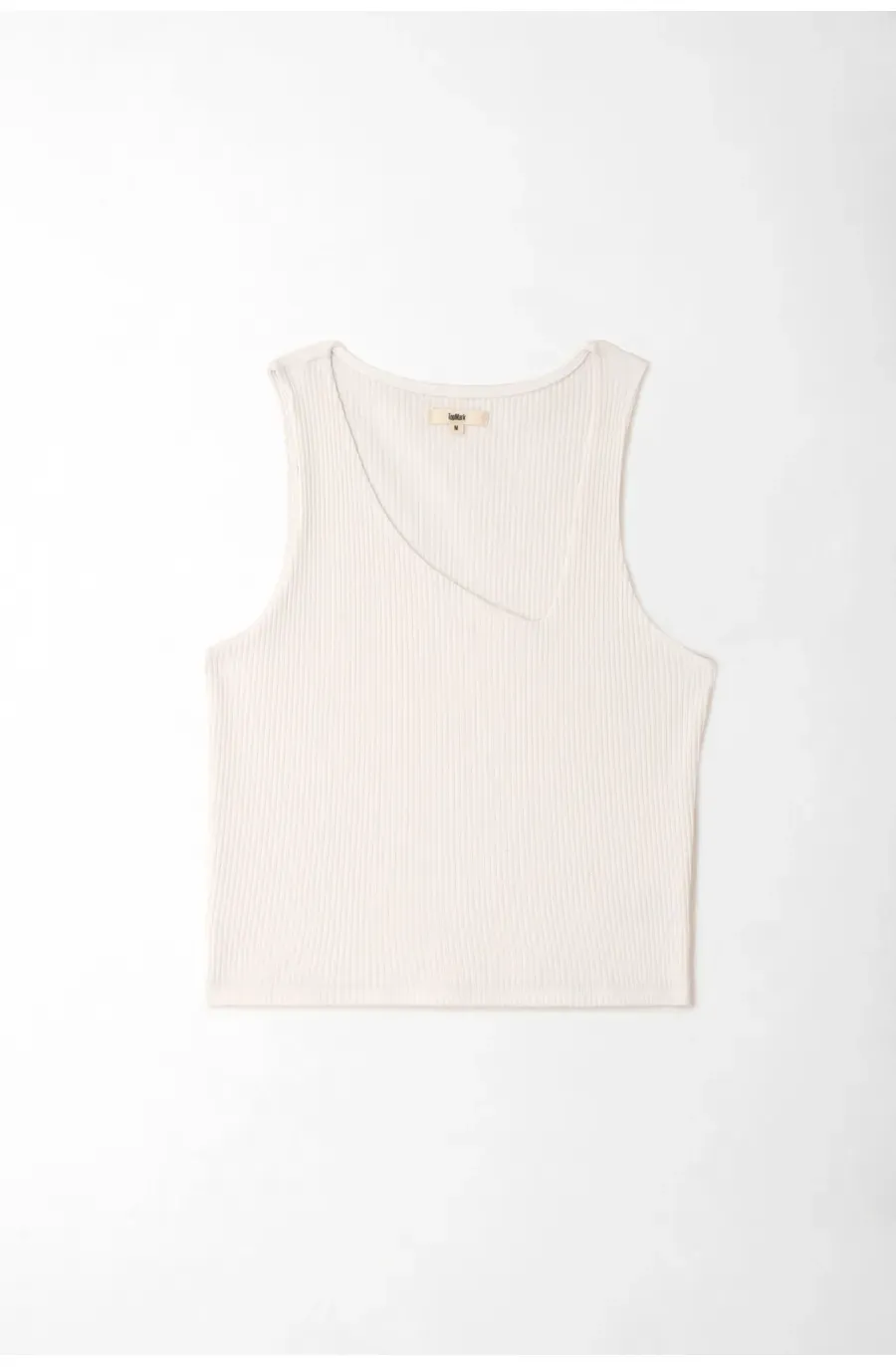 Camiseta blanca manga sisa para mujer