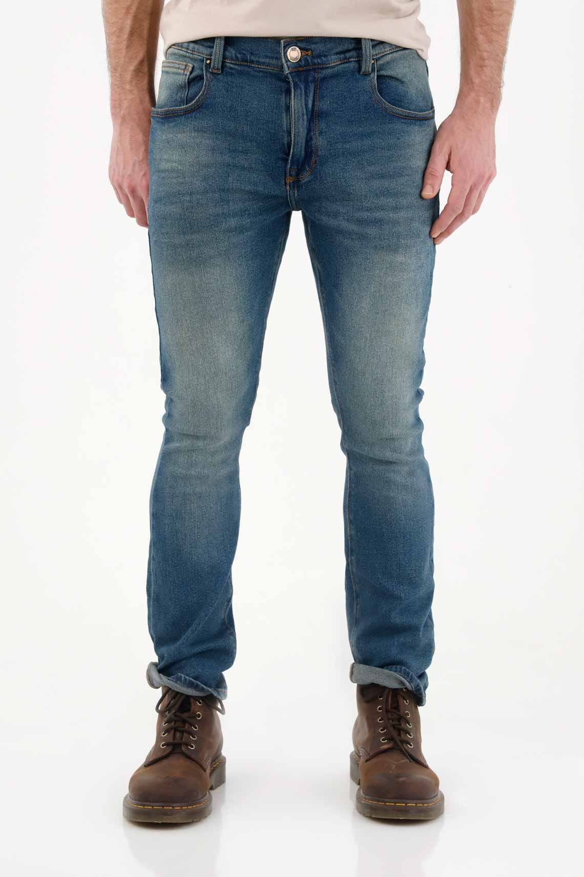 Jean nudy azul para hombre
