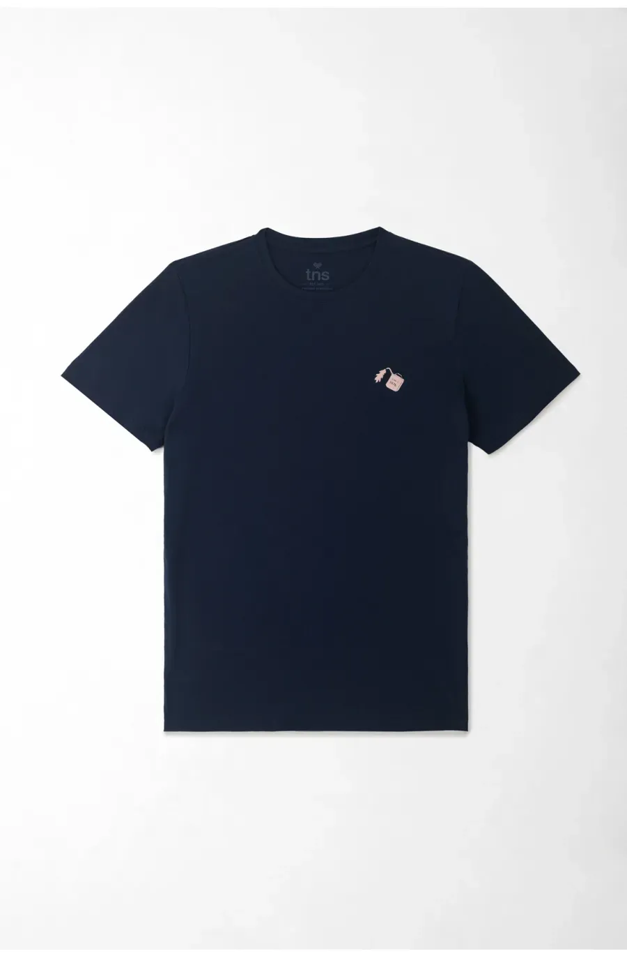 Camiseta para hombre en algodón azul marino regular con gráfico