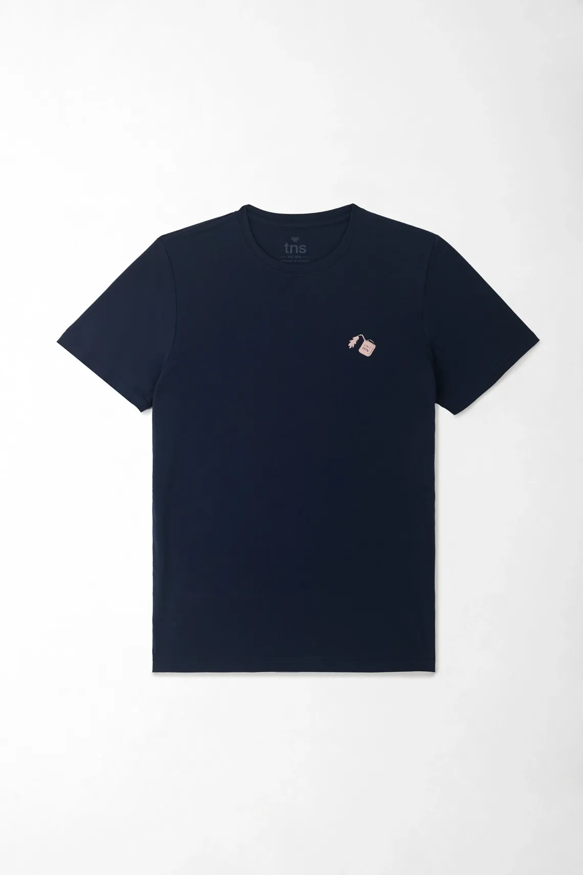 Camiseta para hombre en algodón azul marino regular con gráfico