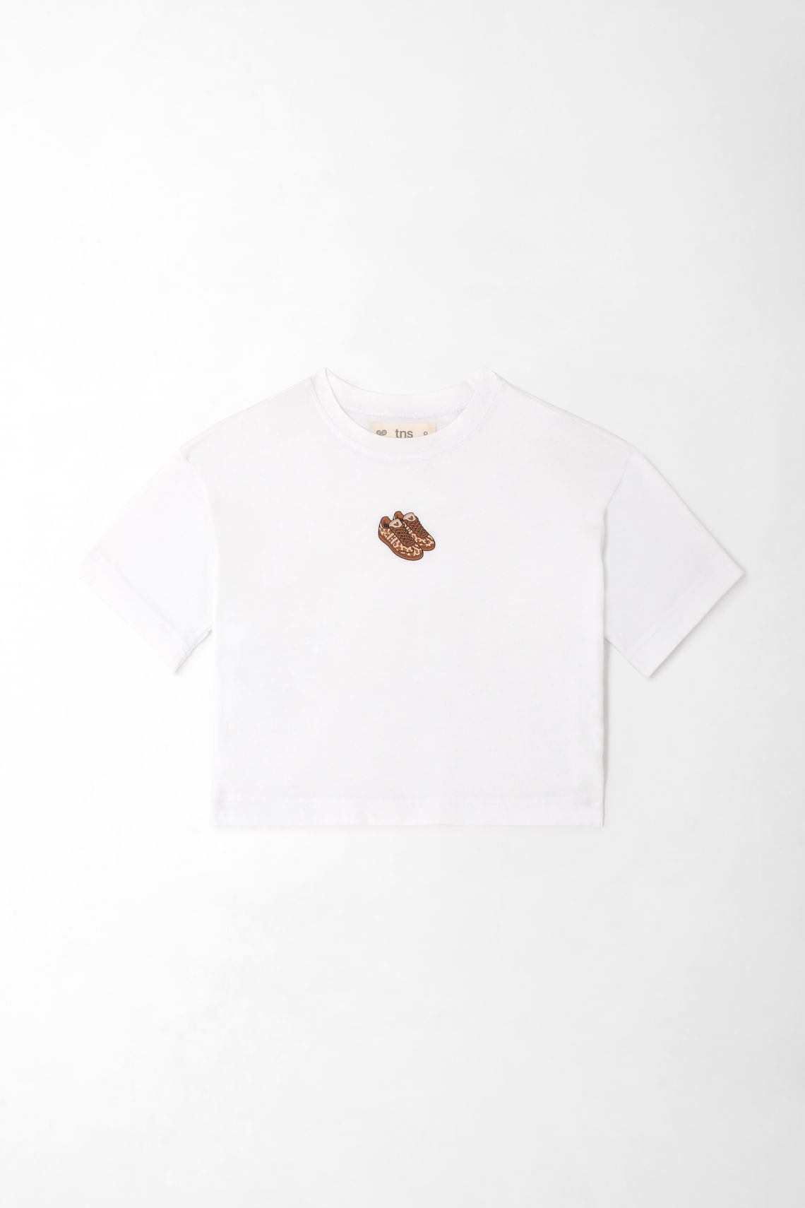 Camiseta para niña de algodón blanco corte recto