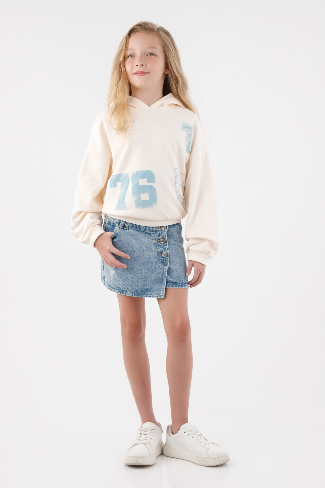 Buzo para niña crudo con estampado