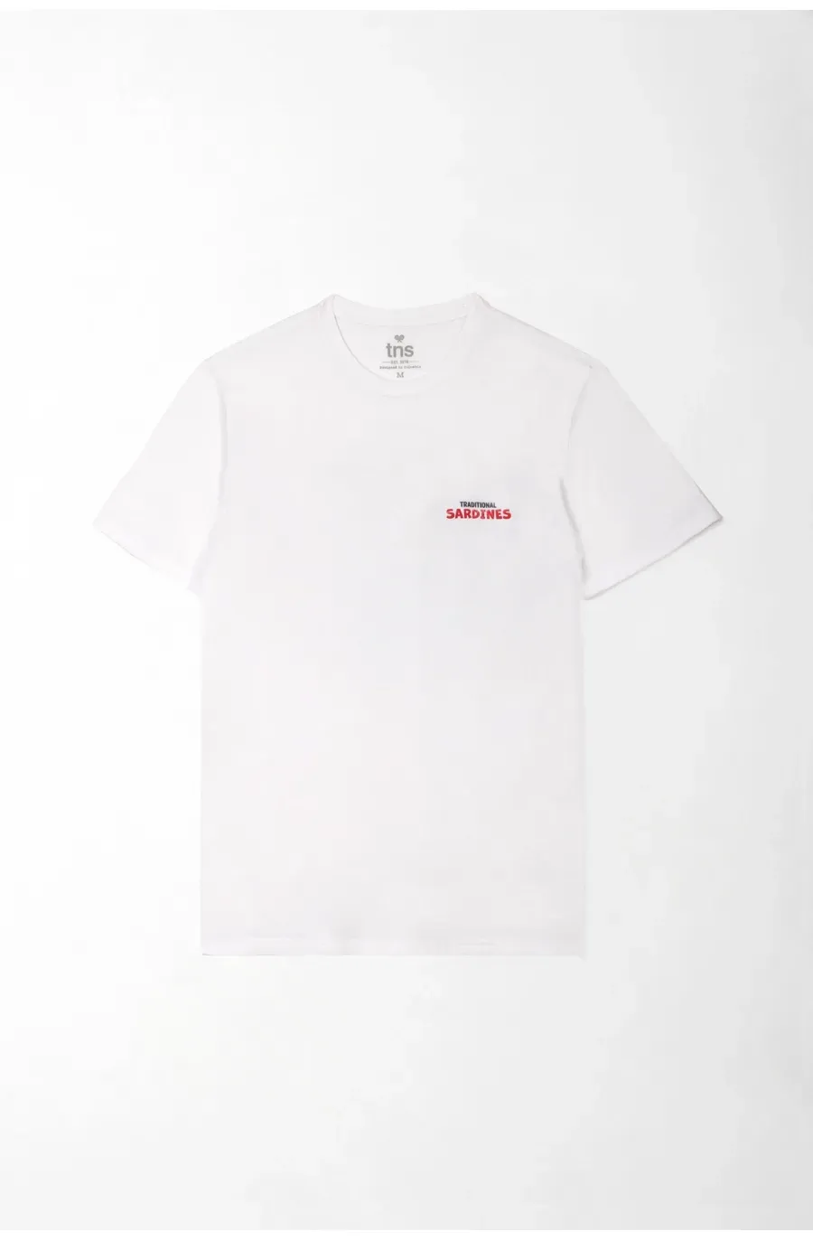 Camiseta regular fit con mini gráfico en algodón blanco para hombre